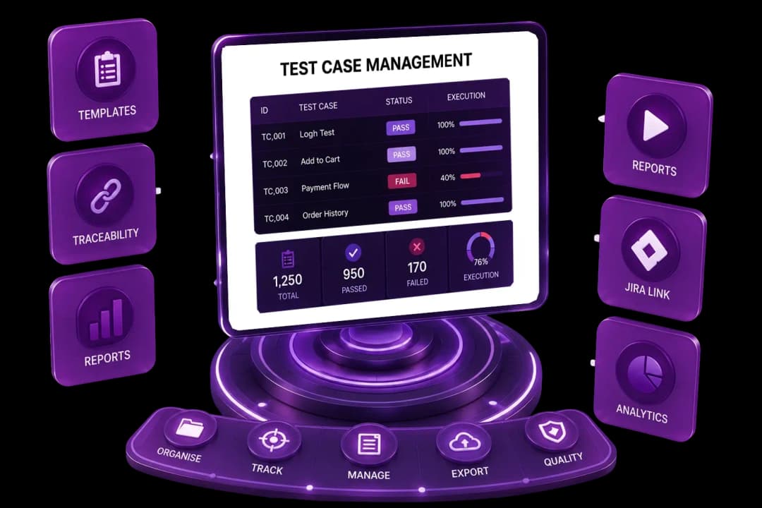 FireFlink test management dashboard illustration