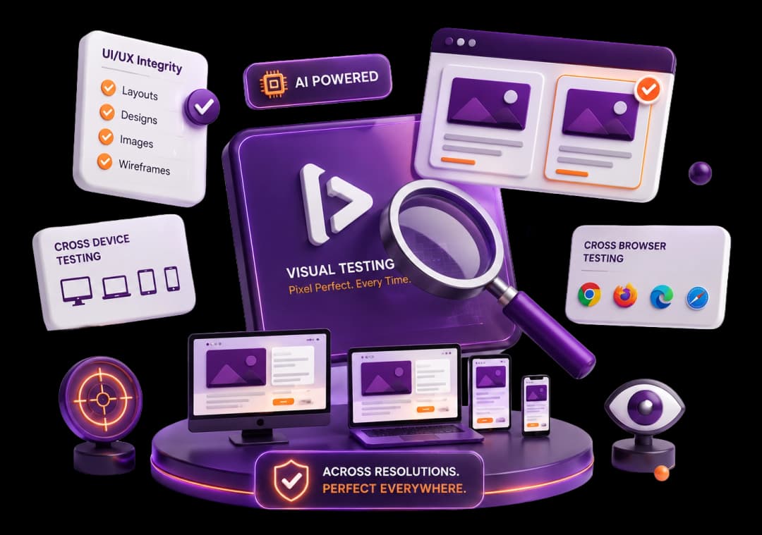 AI powered visual testing workflow for layout and UI validation