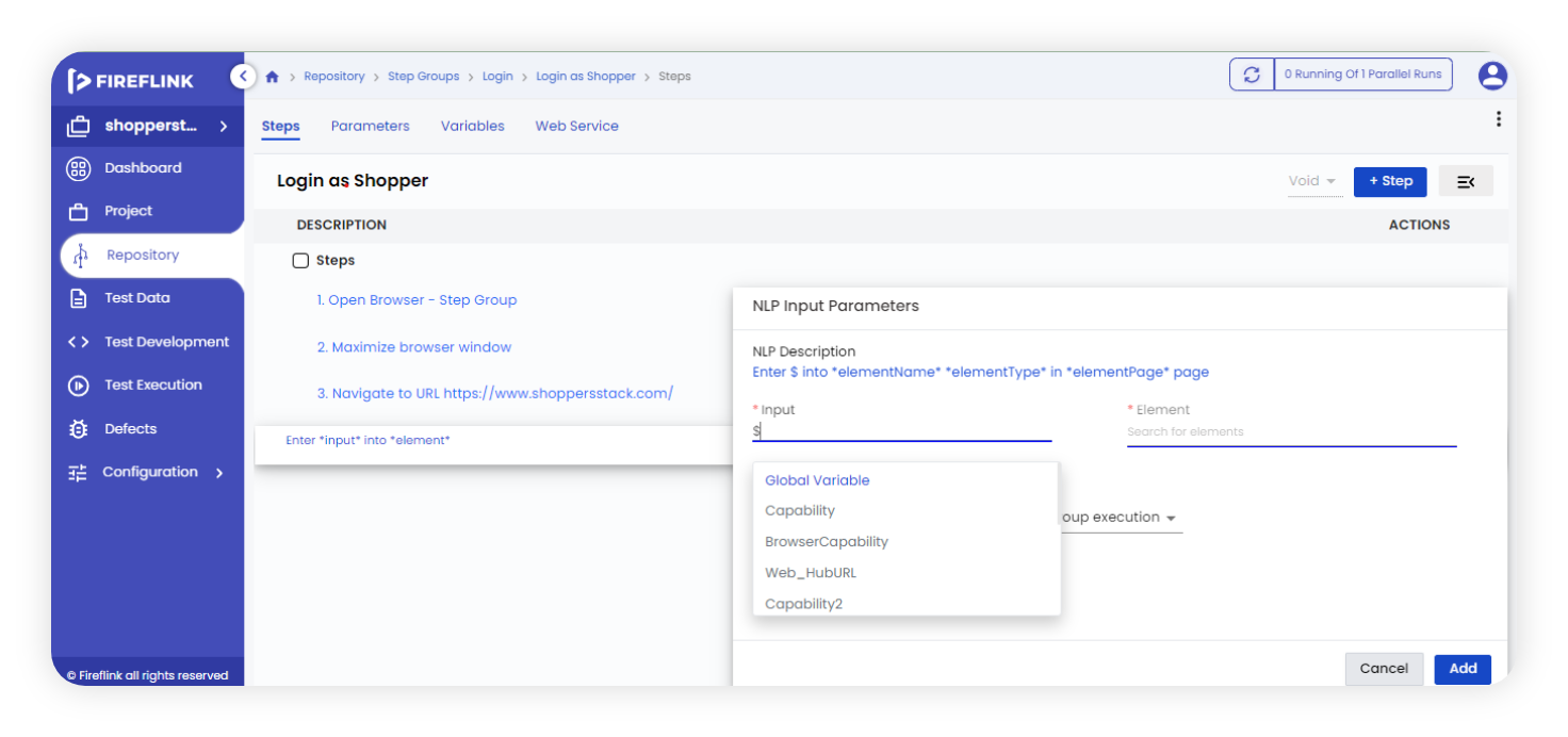 Nlp Input Parameter Input Section